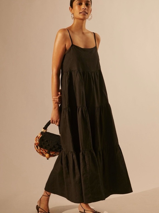 Anthropologie Dresses & Skirts - Anthropologie Isabella Black Tiered Maxi Dress